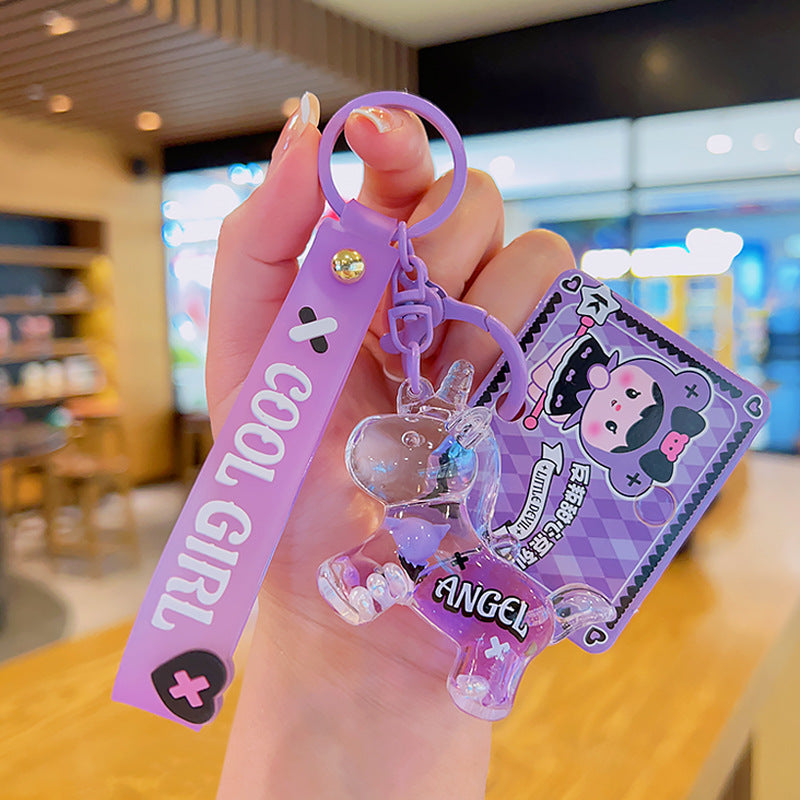 Acrílico al por mayor lindo pony púrpura arimanina líquida engrasado