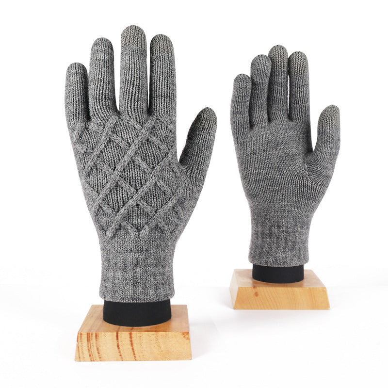 Wholesale Winter Pineapple Flower Single Layer Five Finger Gloves Warm Touch Screen Gloves