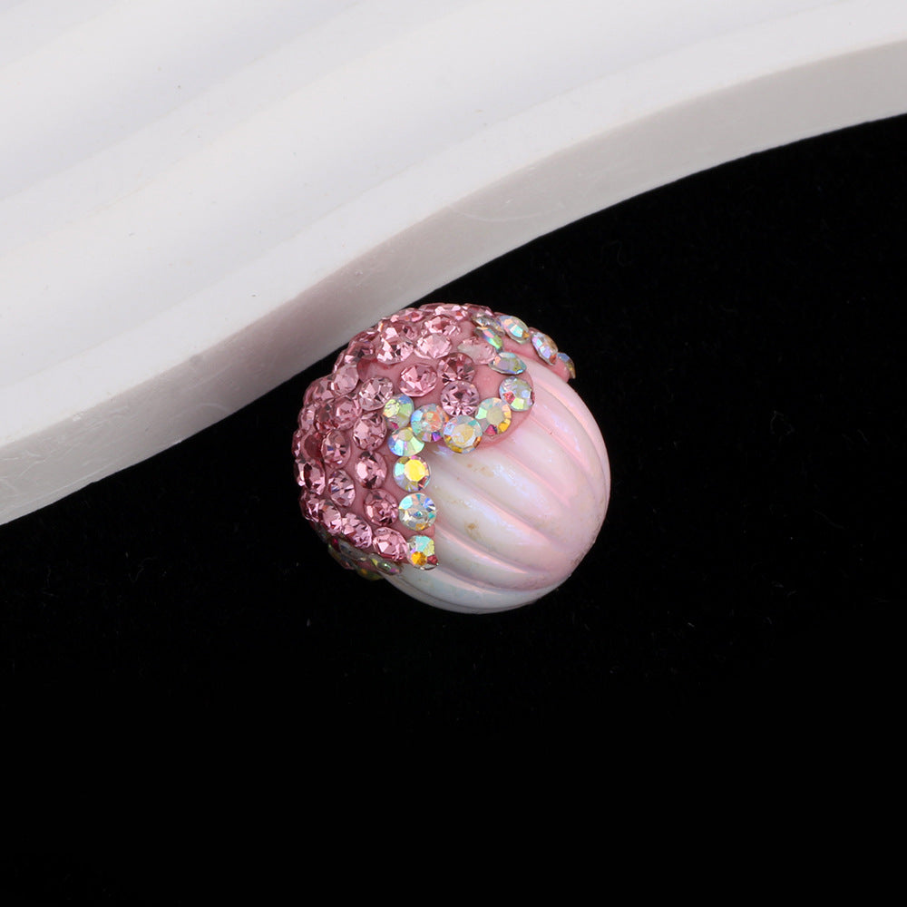 Wholesale 6pcs Acrylic Pine Cone Balls with Pen Soft Clay Straight Hole Beads DIY Accessories