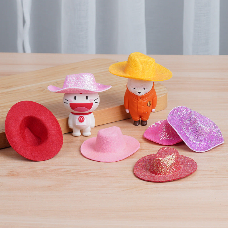Wholesale Toy doll accessories hat fluorescent magic glitter Denim hat