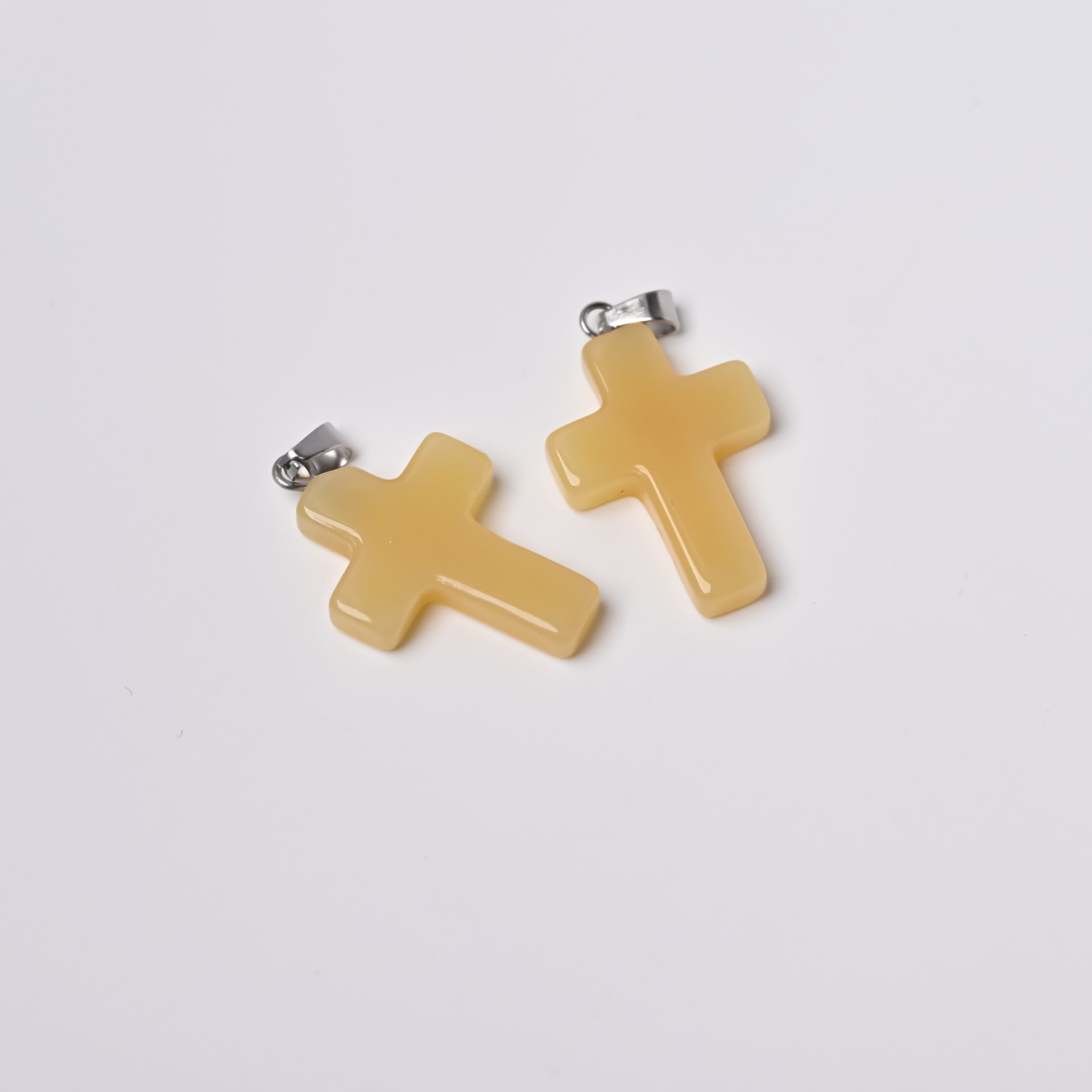 Wholesale Multicolor glass water drop cross pendant accessories DIY