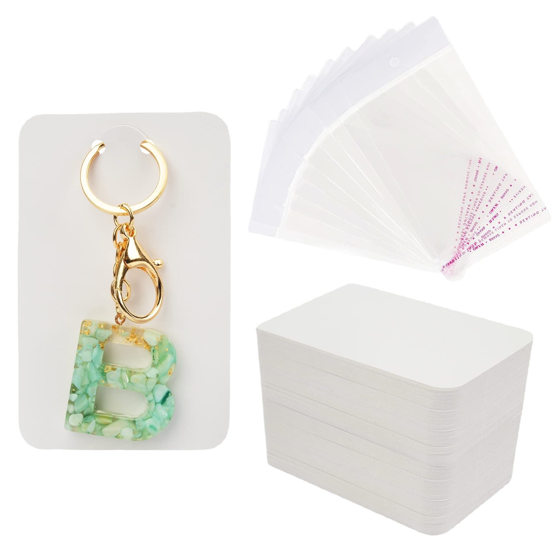 Wholesale Colored letter kraft paper card keychain