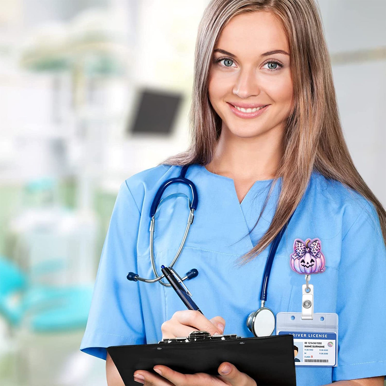 Wholesale Halloween pumpkin bow ghost retractable rotatable bedge reels