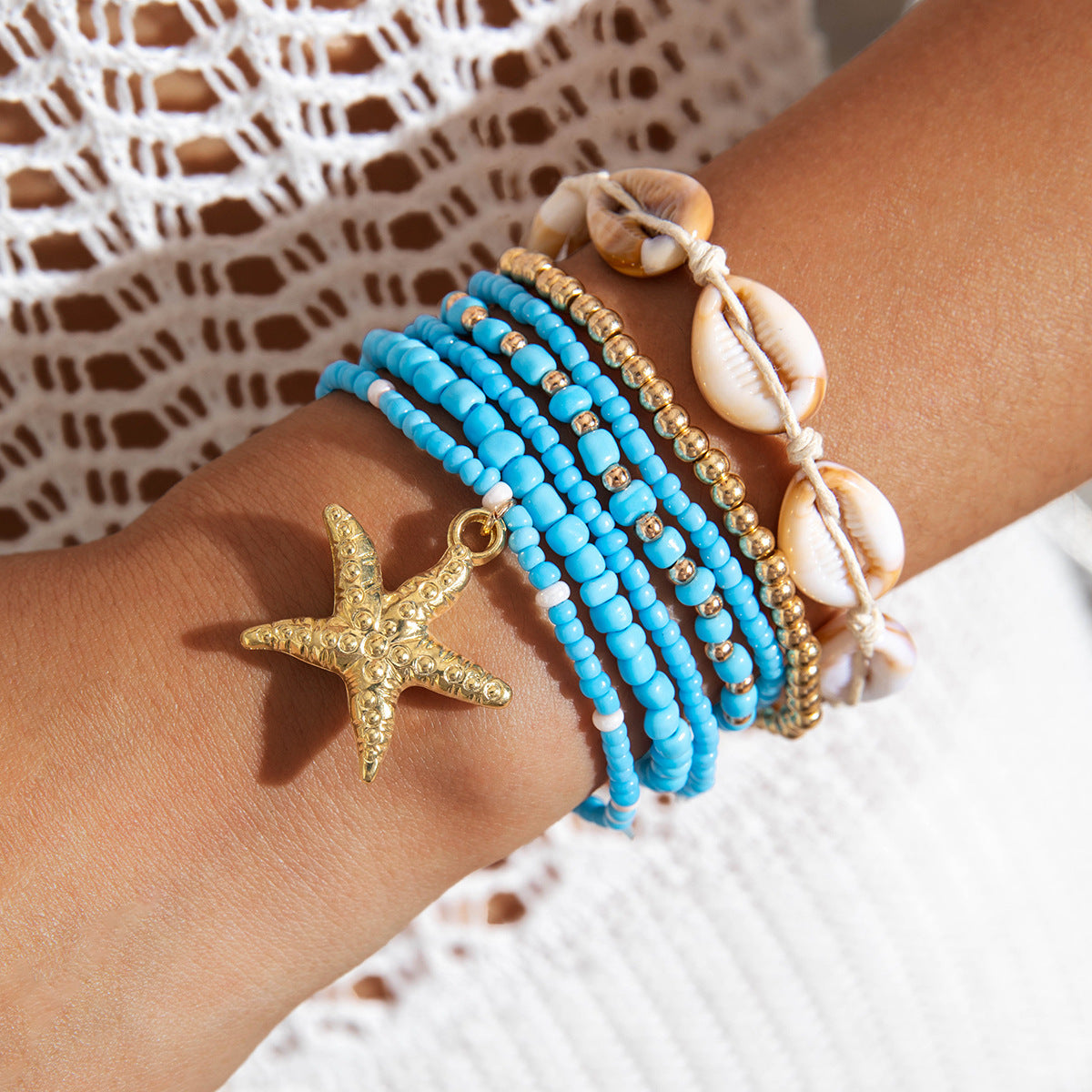 Wholesale Bohemian Beach Vacation Style Multicolor Beaded Bracelet