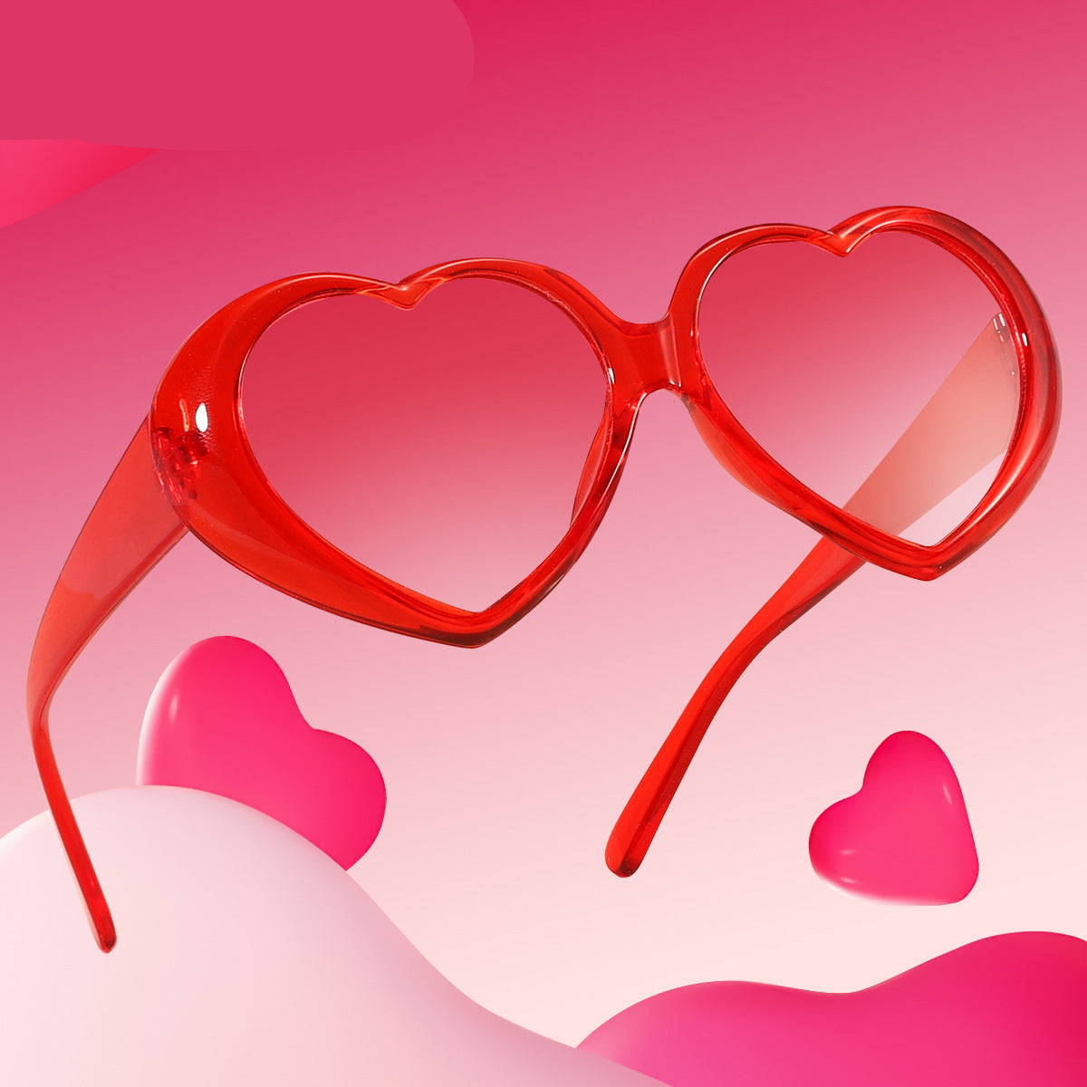 Wholesale Valentine's Day large frame peach heart fashion sunglasses Internet celebrity seaside vacation sun protection Sunglasses