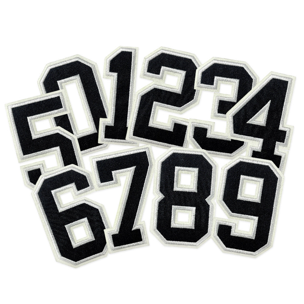 Wholesale Stylish Sports Style Embroidered Arabic Number Patches 0 9 For Coats