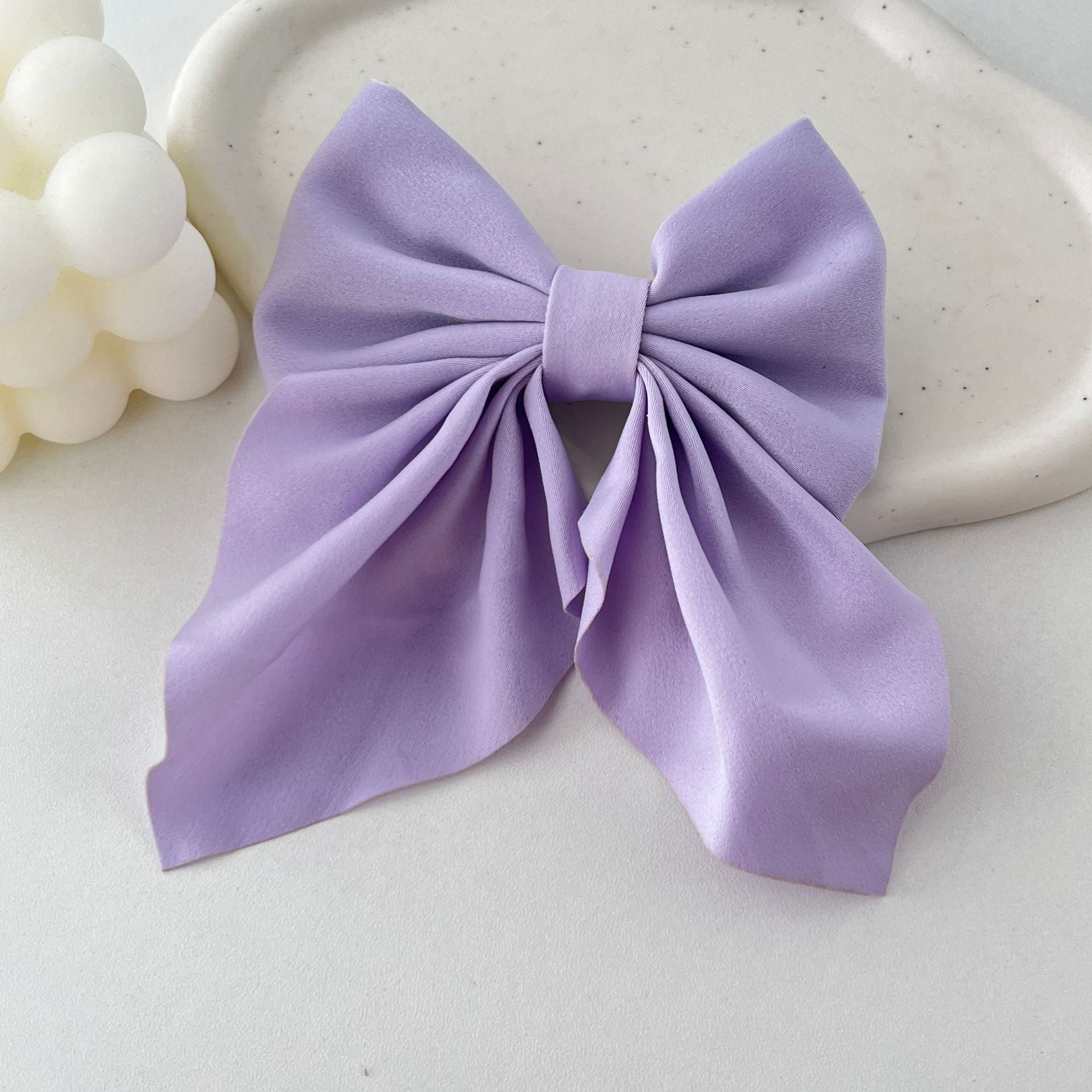 Wholesale Solid Color Fabric Sweet Bow Hair Clip