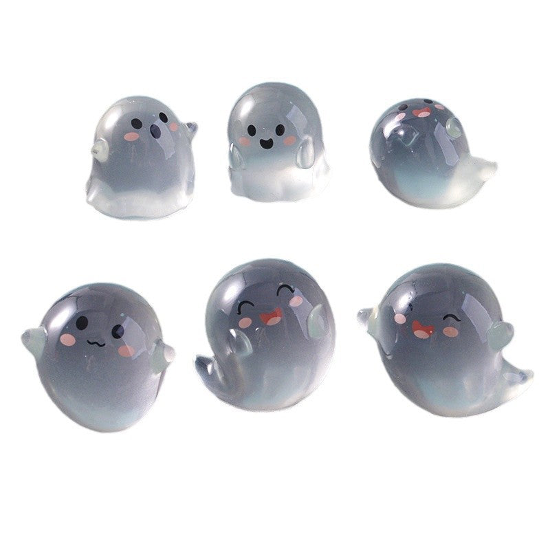 Wholesale  Glowing Ghost Resin Car Decoration - Cute Luminous Micro Landscape Ornament,  Trendy Home Decor Accent,  Birthday Gift