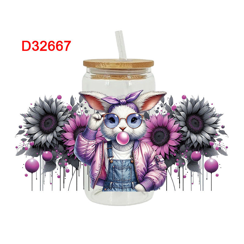 Wholesale Colorful Happy Animals 16oz Cup UV DTF Wraps