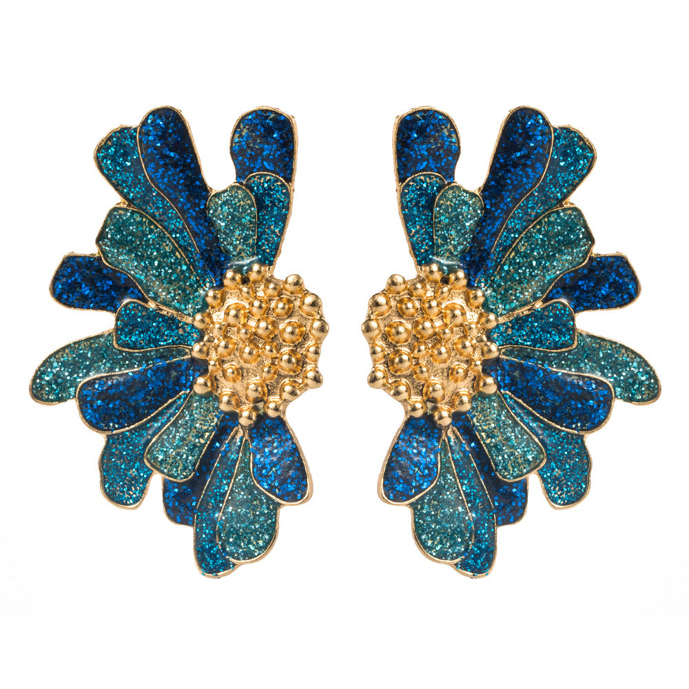 Wholesale Retro Fashion Alloy Oil Drop Flower Earrings Explosions Light Luxury Carnival All-match Elegant Earrings