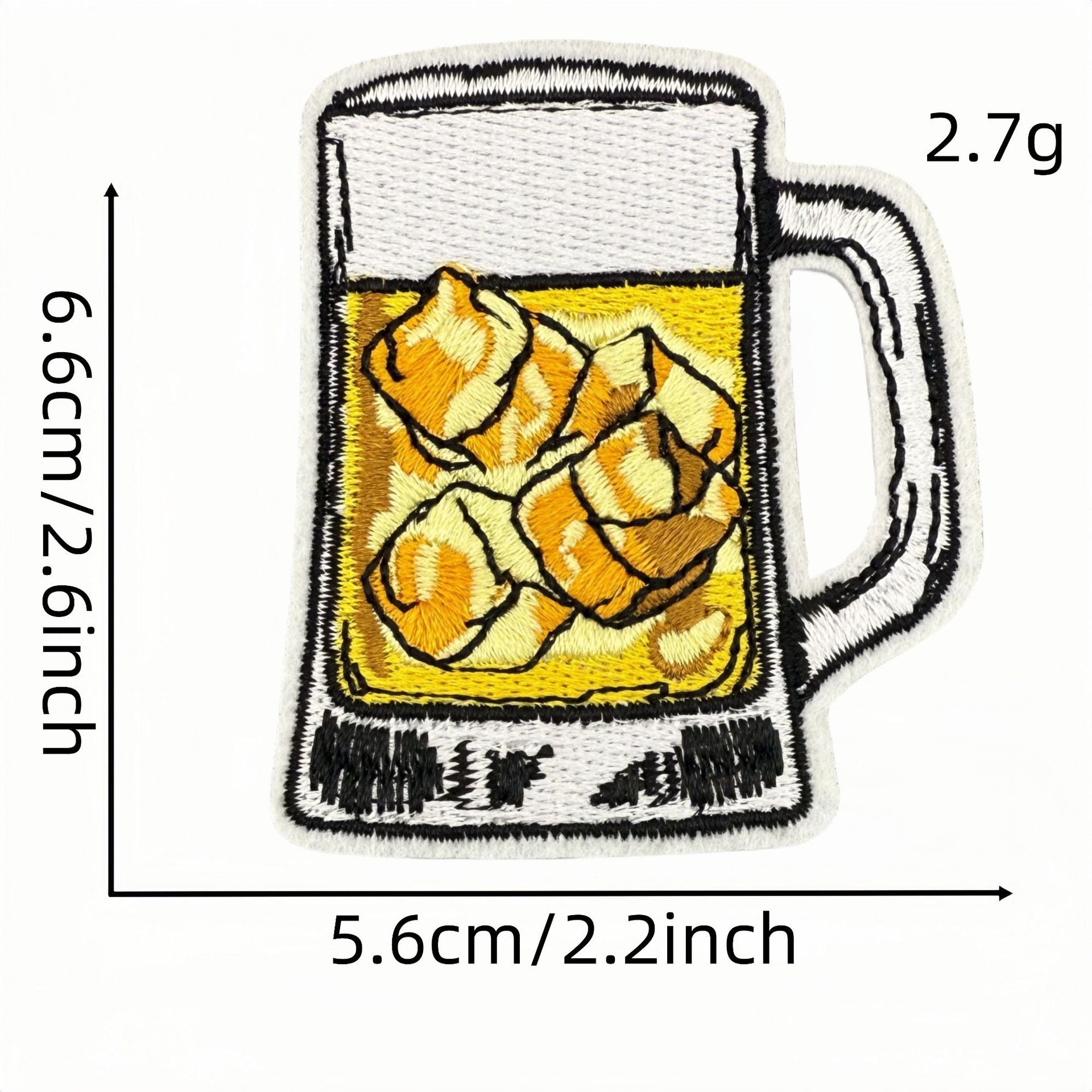 Wholesale Cartoon beer cup embroidery cloth patch embroidery iron-on patch