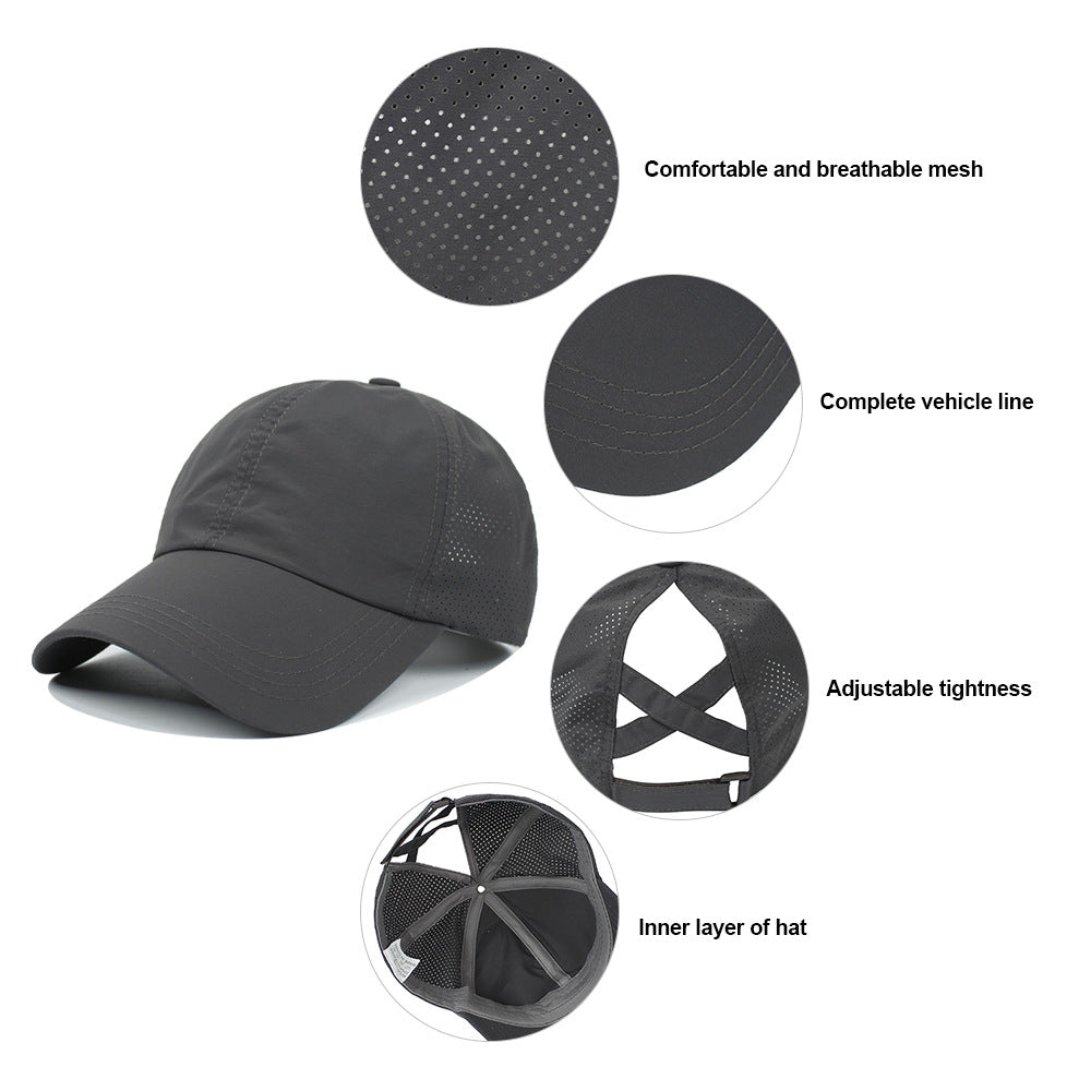 Wholesale baseball cap women's sports ponytail baseball cap breathable mesh cap