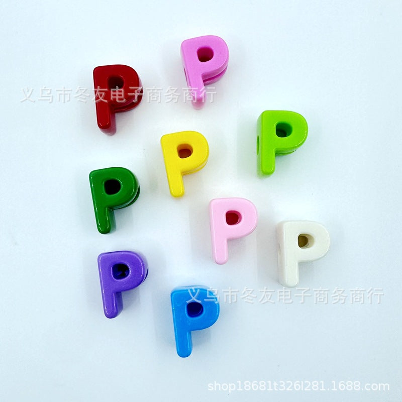 Wholesale  20pcs/pack   Acrylic large-hole letter Letter Beads