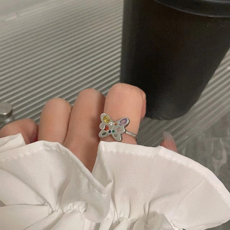 Wholesale Dopamine Love Colored Zircon Open Ring