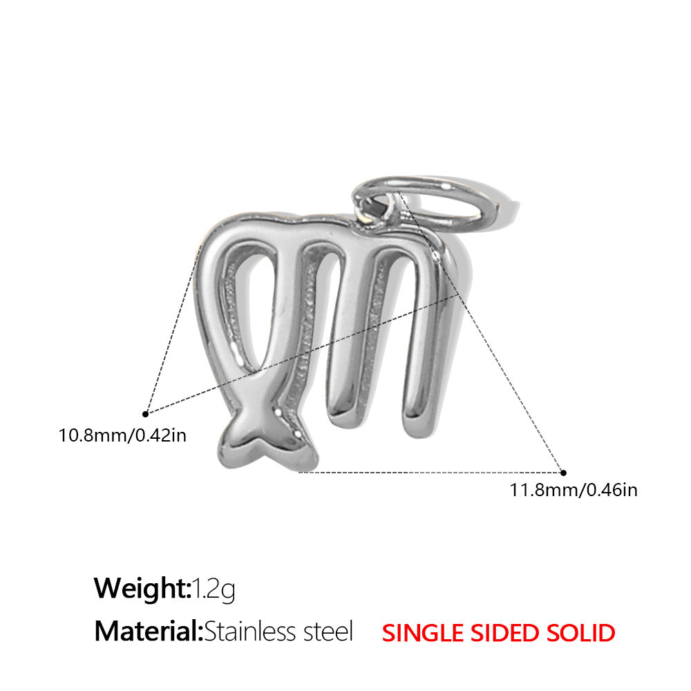 Wholesale Stainless steel twelve zodiac necklace pendant accessories