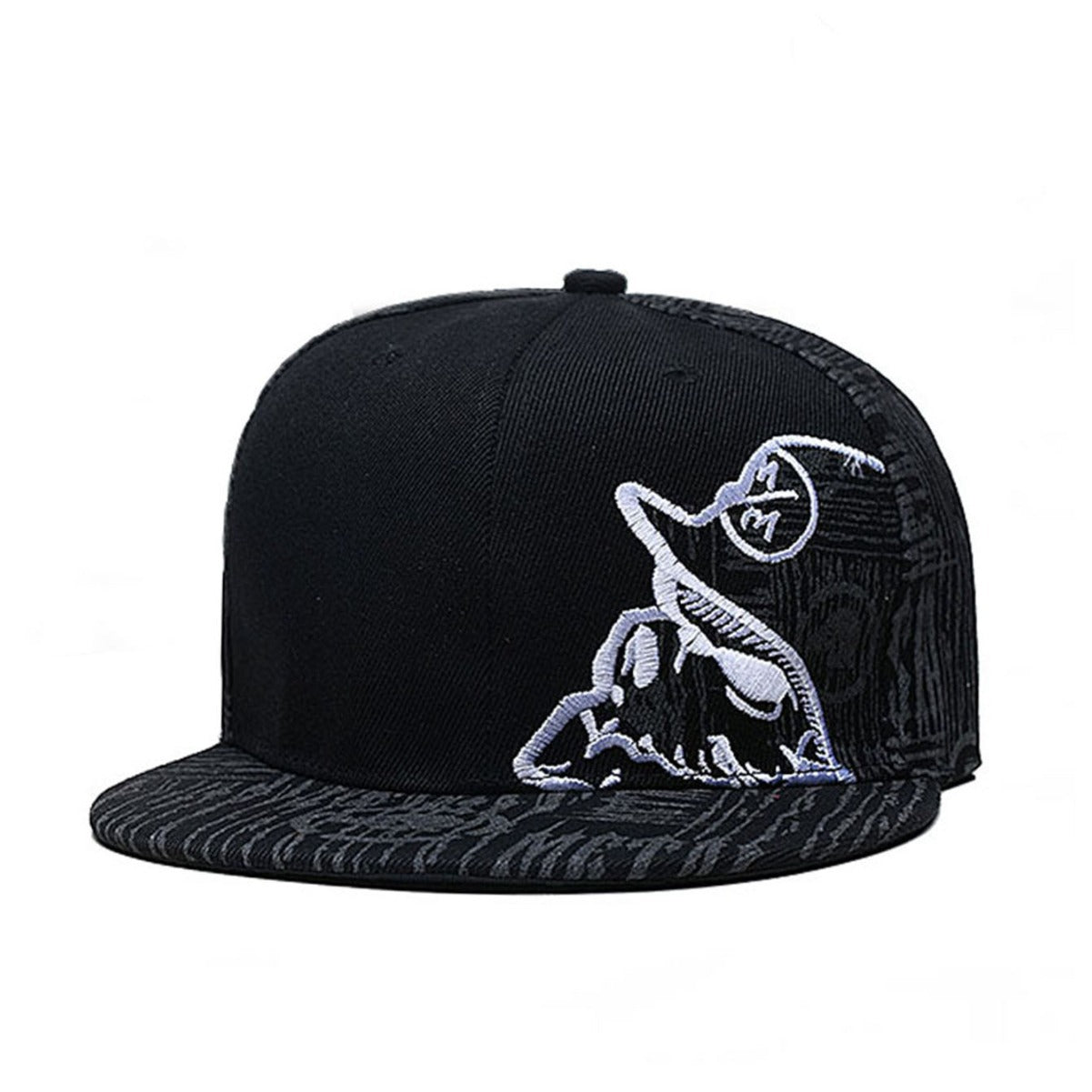 Wholesale Black Skeleton Music Flat Edge Casual Baseball Hat