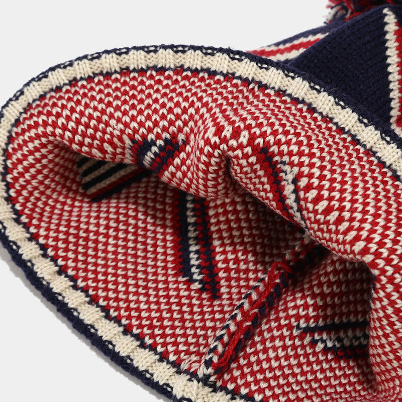 Wholesale Five-pointed Star Hats, Scarves, Gloves, 3-piece Winter Outdoor Insulation Wool Hat Set