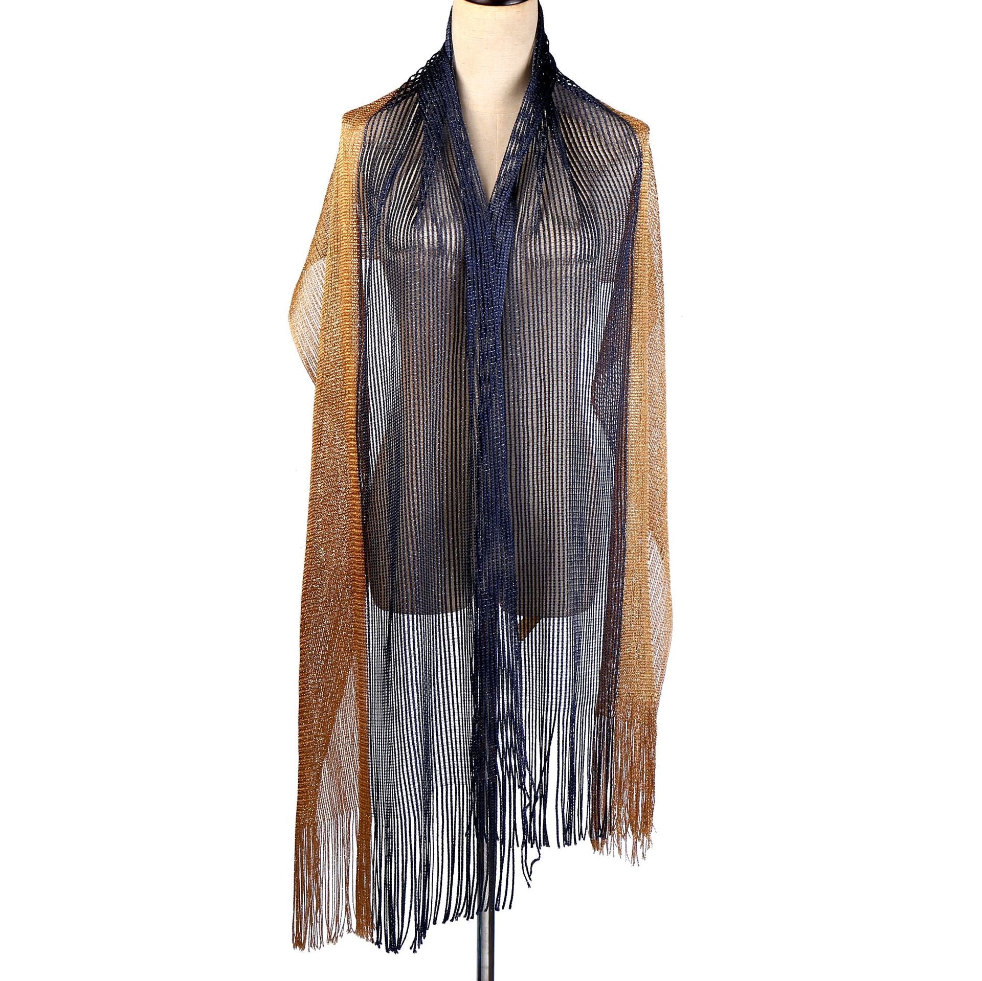 Wholesale 10PCS Carnival Polyester Bright Silk Striped Fringe Scarf