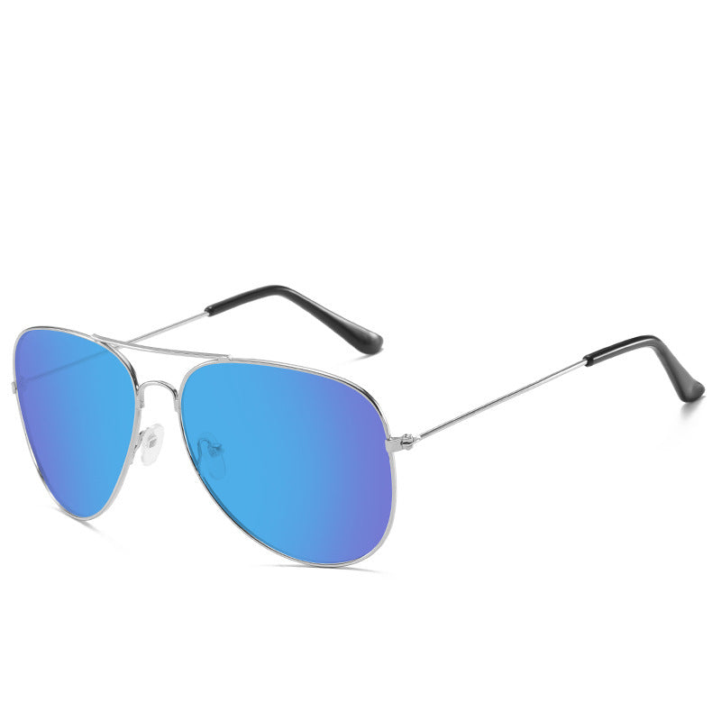 Wholesale Colored reflective metal sunglasses for men and women retro frog glasses