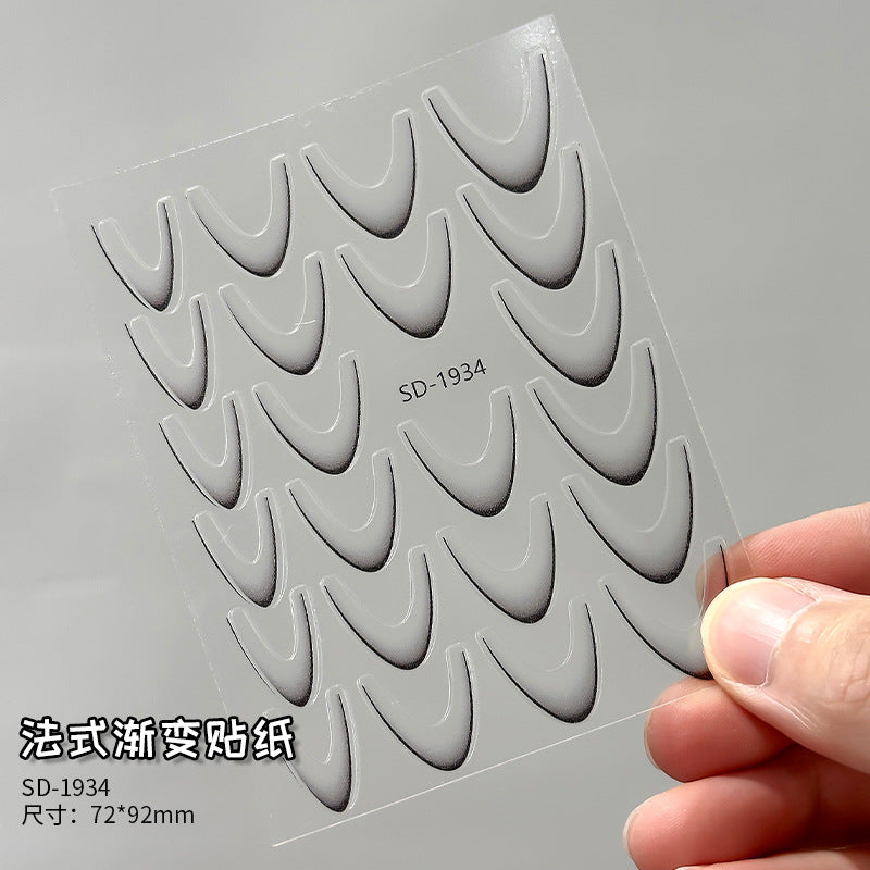 Wholesale Internet Celebrated Nail Art Gradient French Stickers