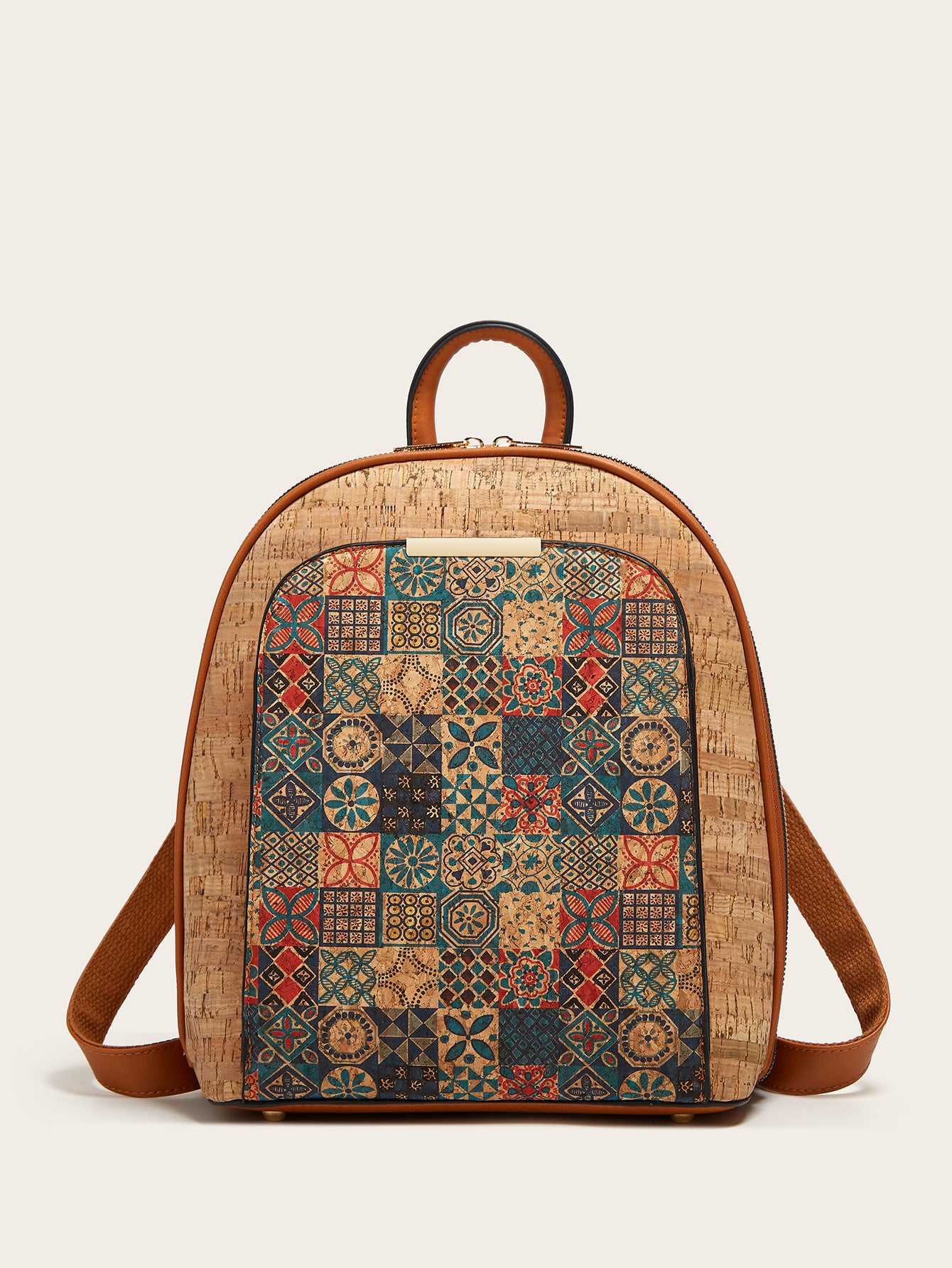 Wholesale Vintage Print Tree Large Capacity Kraft Paper Backpack