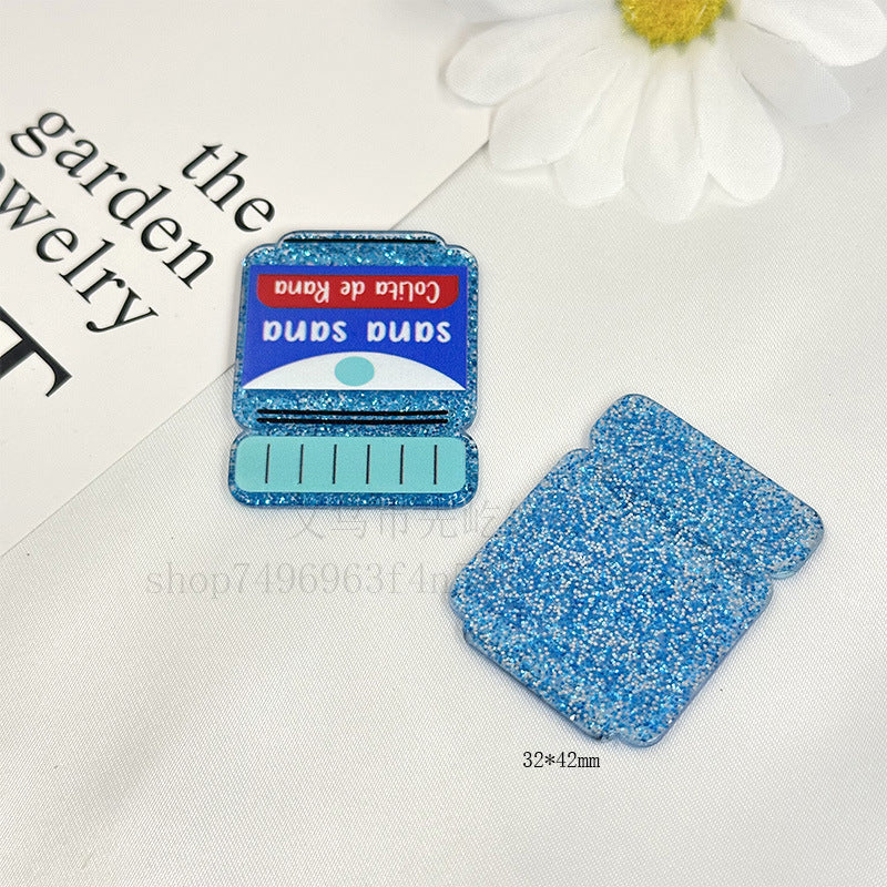 Wholesale 10pcs Cartoon Acrylic Letters Telescopic Buckle DIY Patch With