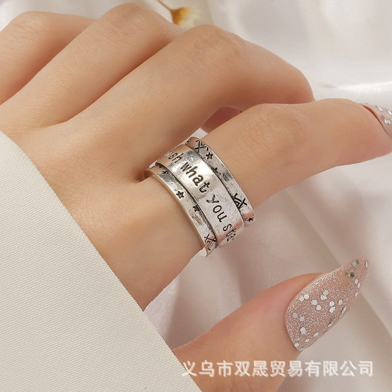 Wholesale Geometric Pattern Turquoise Open Vintage Ring