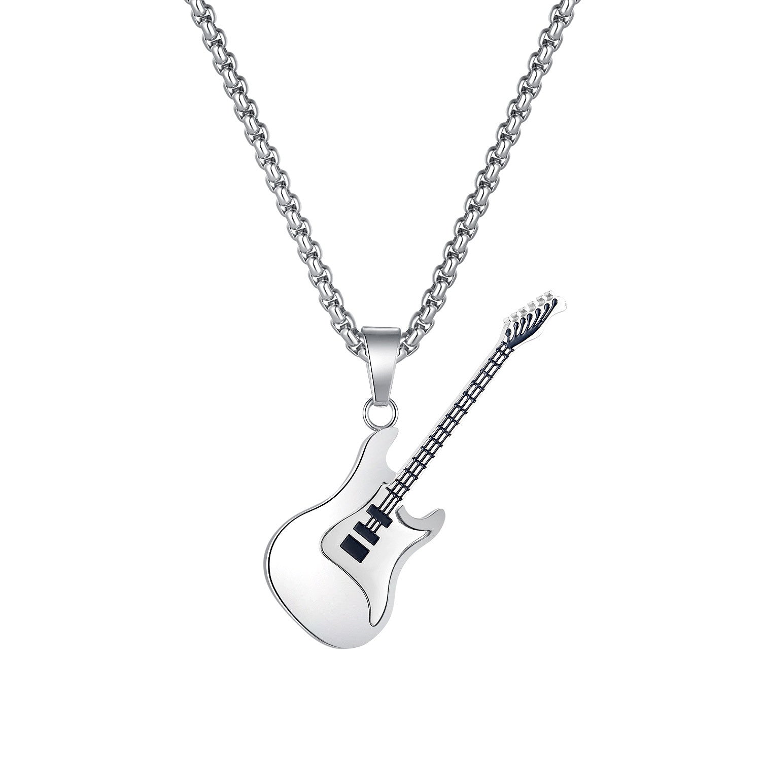 Wholesale Guitar Pendants Titanium Steel Necklaces