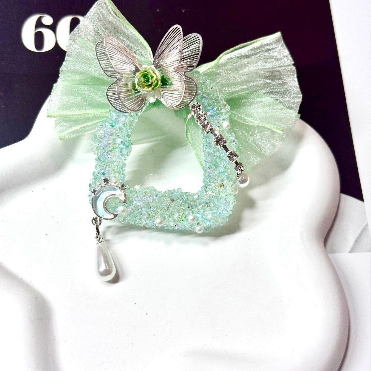 Wholesale Butterfly moon with holes for pen  heavy work beaded pen  beaded