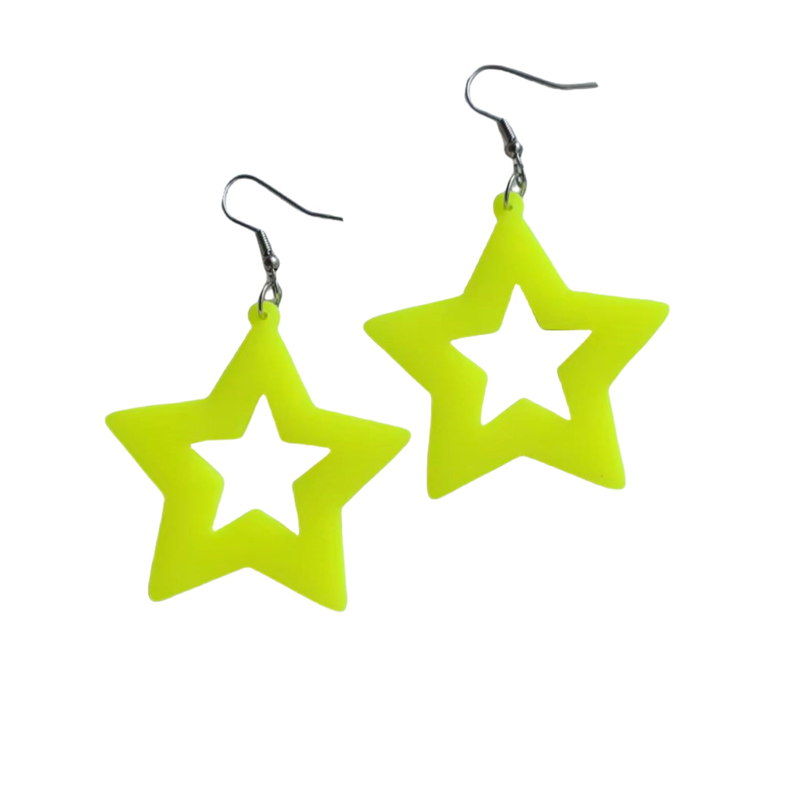 Wholesale Fluorescent Five-pointed Star Small Lightning Acrylic Earrings