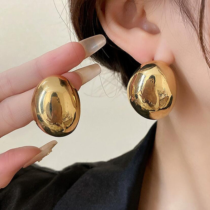 Wholesale Exaggerated Irregular Oval Metal Earrings