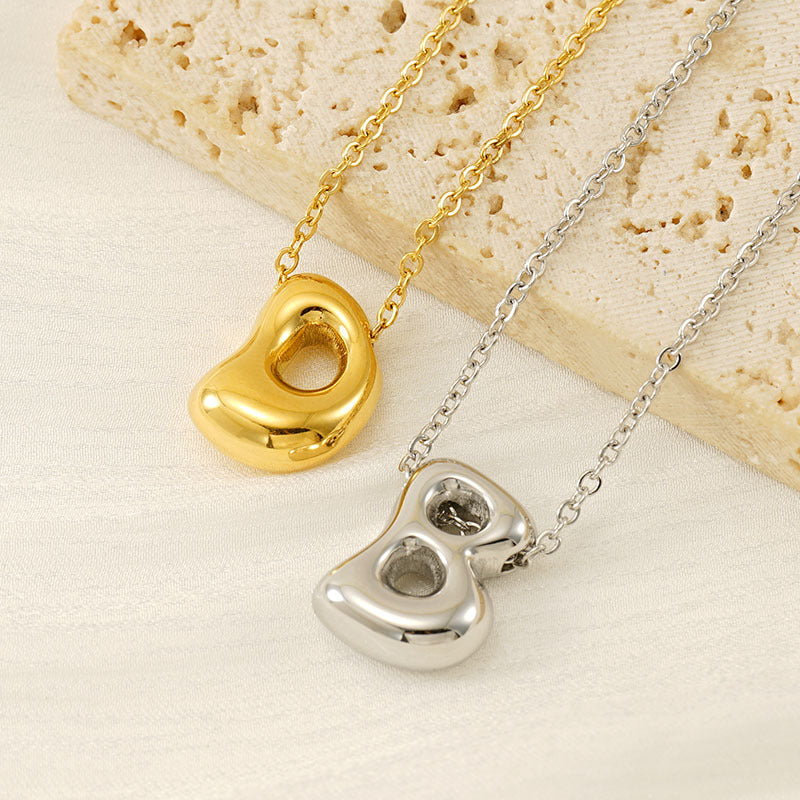 Wholesale Glossy bubble letter necklace for women 26 English letter pendants
