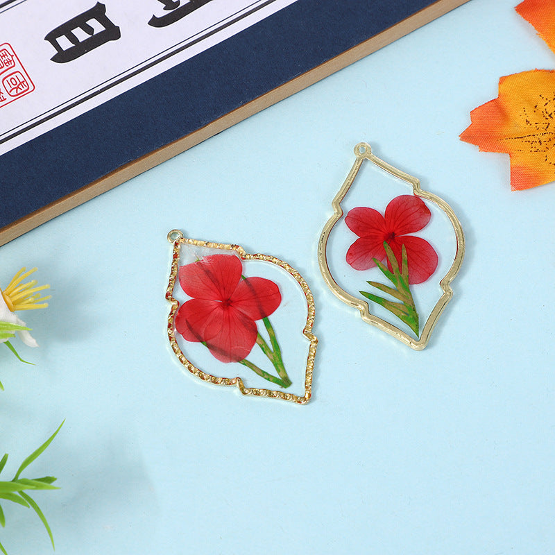 Wholesale 10pcs Natural dried flower handmade special-shaped preserved flower necklace
