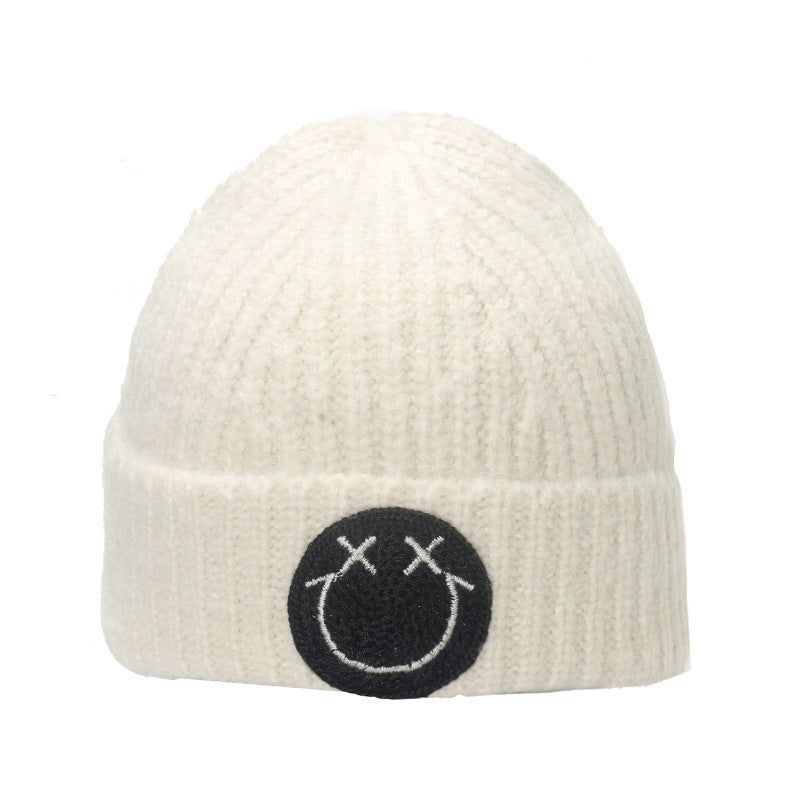 Wholesale Autumn and Winter Smiley Knitted Acrylic Beanie