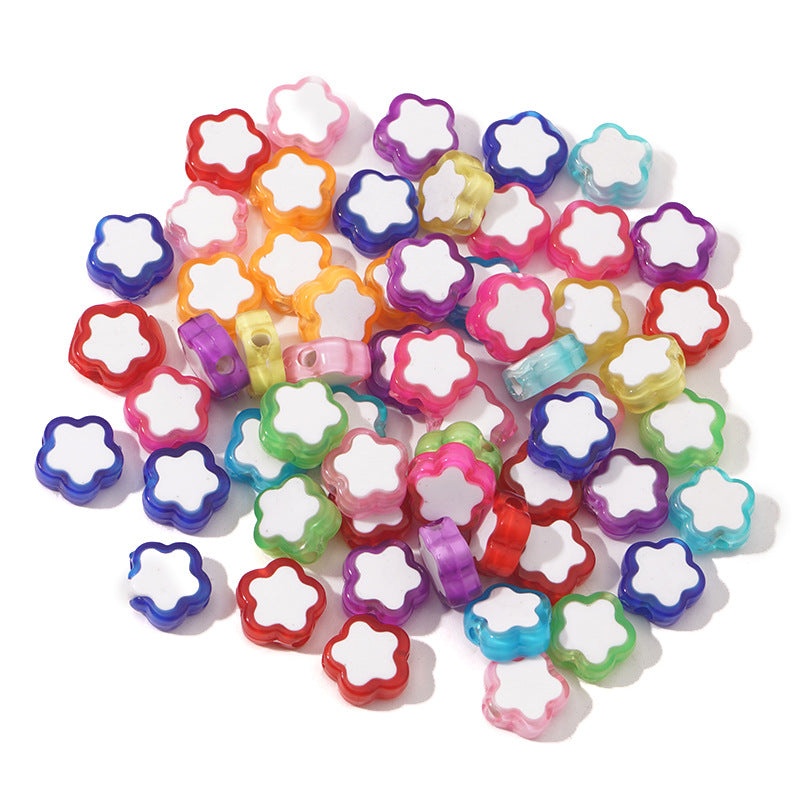 Cuentas de acrílico de corazón de 100 piezas/paquetes al por mayor