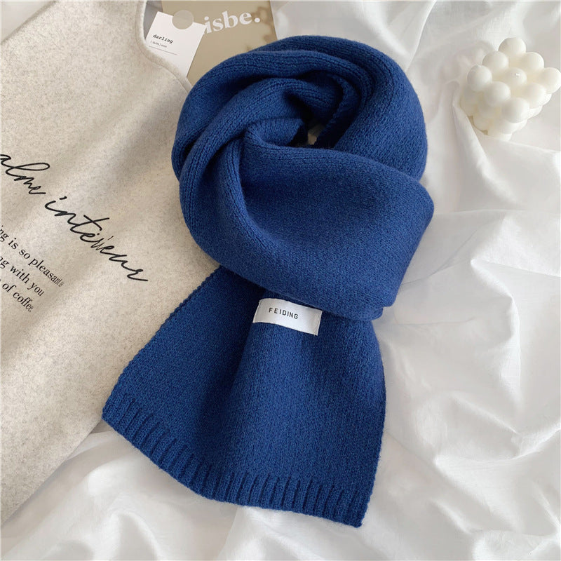 Wholesale Solid Color Soft Autumn and Winter Warm Knitted Scarf