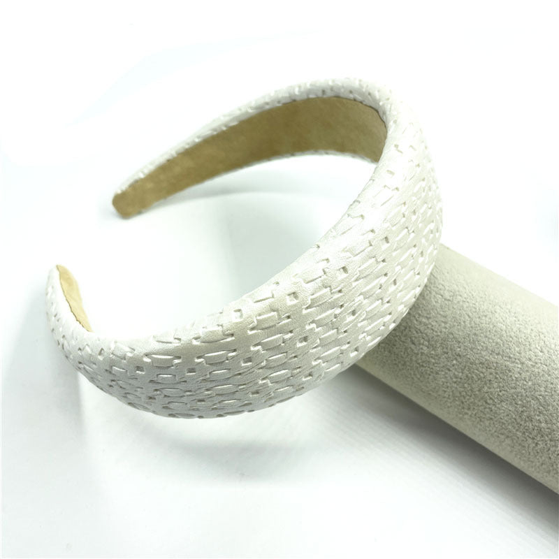 Wholesale PU Leather Sponge Hair Band Wide Edition HeadBand