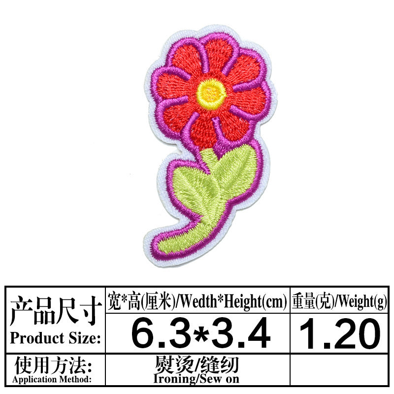 Wholesale Twill Flower Embroidery Patches DIY Sewing Craft Supply For Clothing Decoration