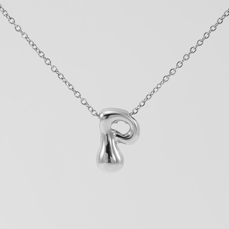 Wholesale Glossy bubble letter necklace for women 26 English letter pendants