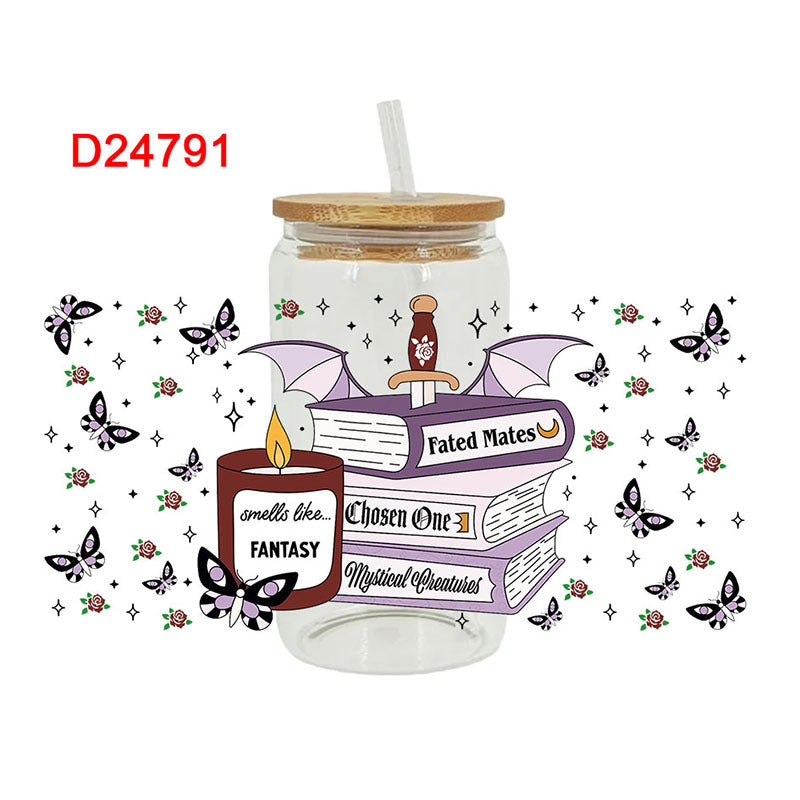 Wholesale UV Transfer Paste Glass Crystal Label 16oz Cup UV DTF Wraps