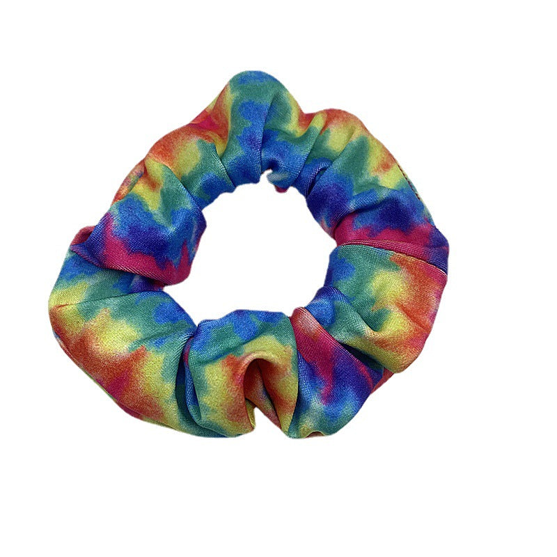 Wholesale Tie Dye Rainbow Gradient Color Hair Tie Customized Hair Accessories