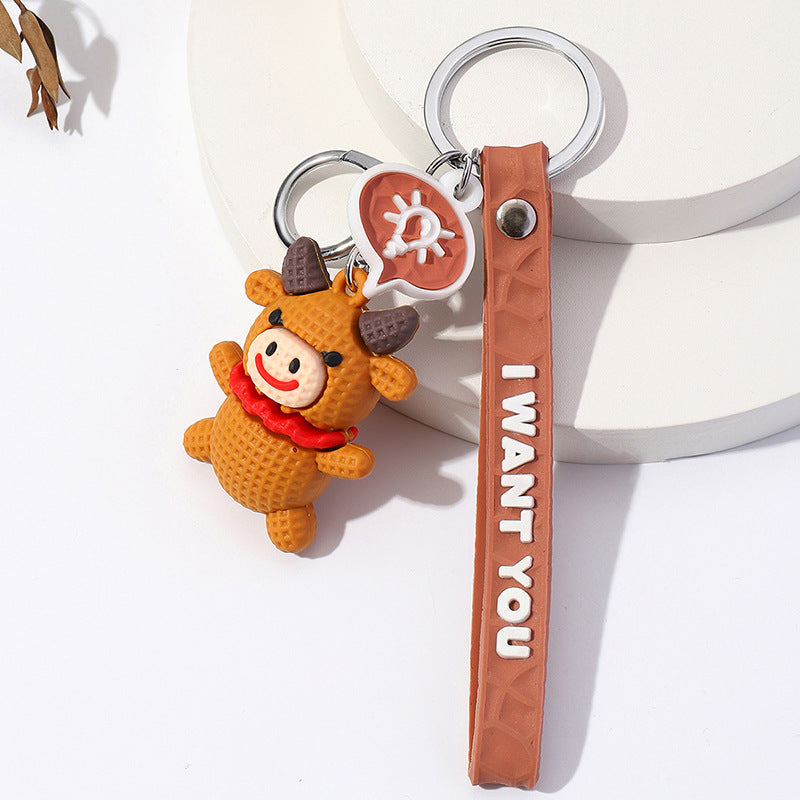 Wholesale Cartoon Wool Duck Dinosaur Doll Keychain