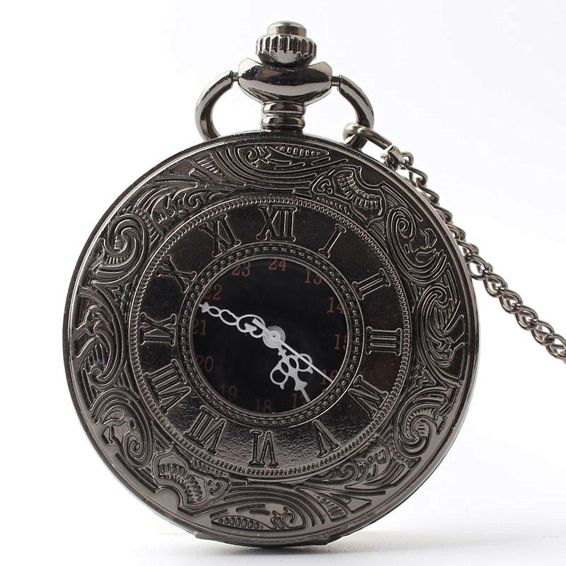 Wholesale Roman numeral black retro pocket watch