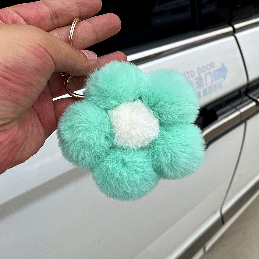 Wholesale Hairball Flowers Cute Plush Keychain