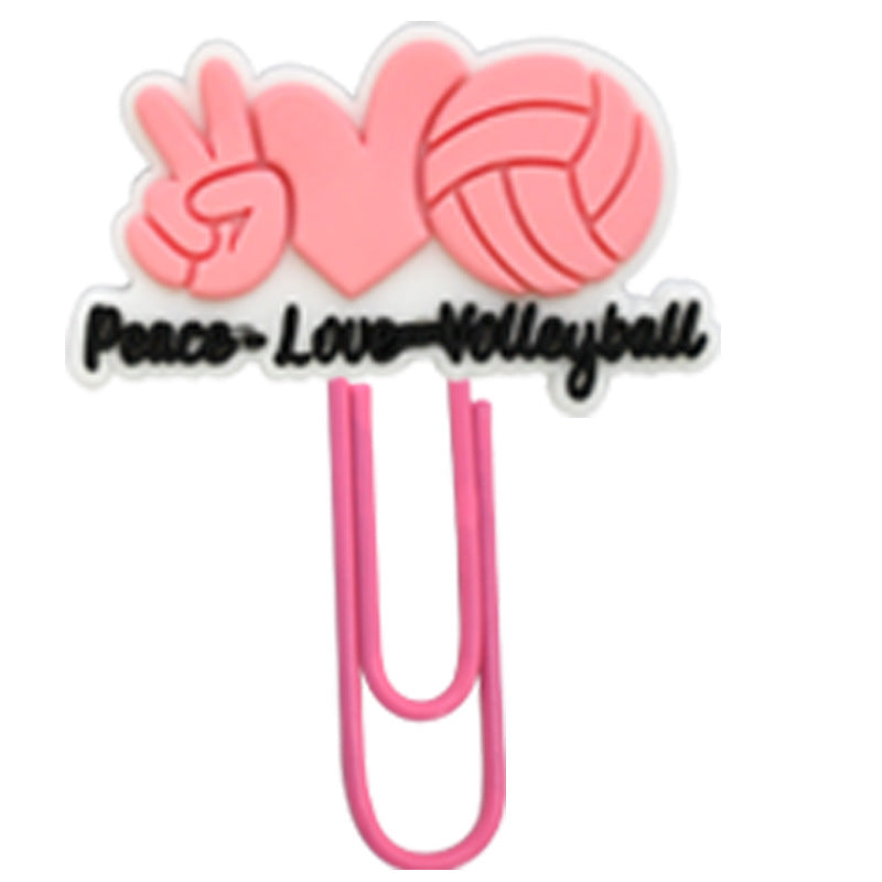 Wholesale Random 50pcs Volleyball sports paper clip Bookmarks