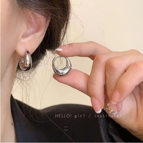 Wholesale Water droplet shaped geometric irregular circle star metal earrings