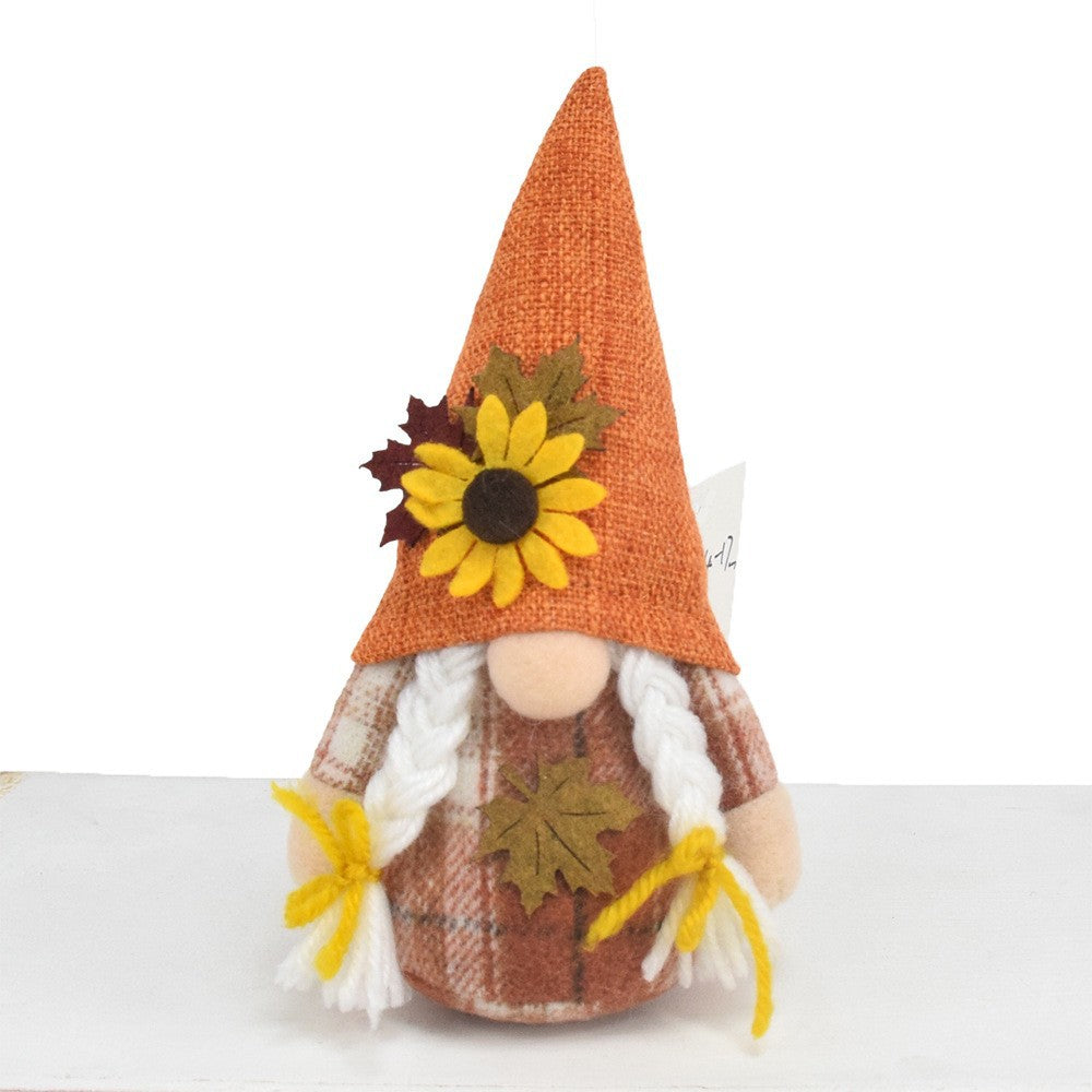 Wholesale Harvest Festival Autumn Faceless Doll Brown Plush Gnome Ornament