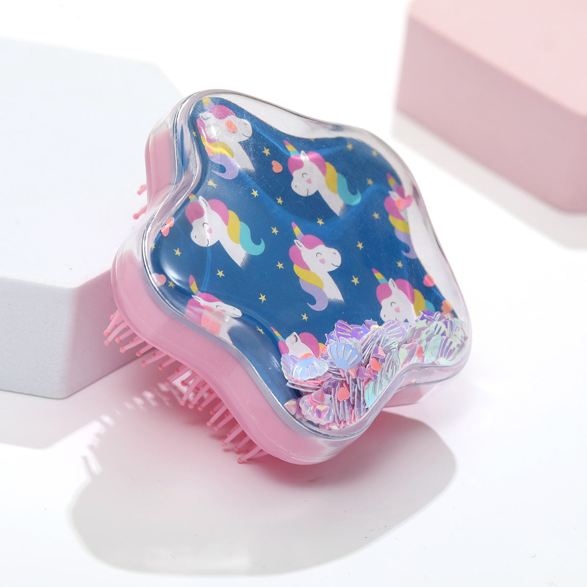 Wholesale ABS Transparent Cartoon Star Wave Illuminated Comb