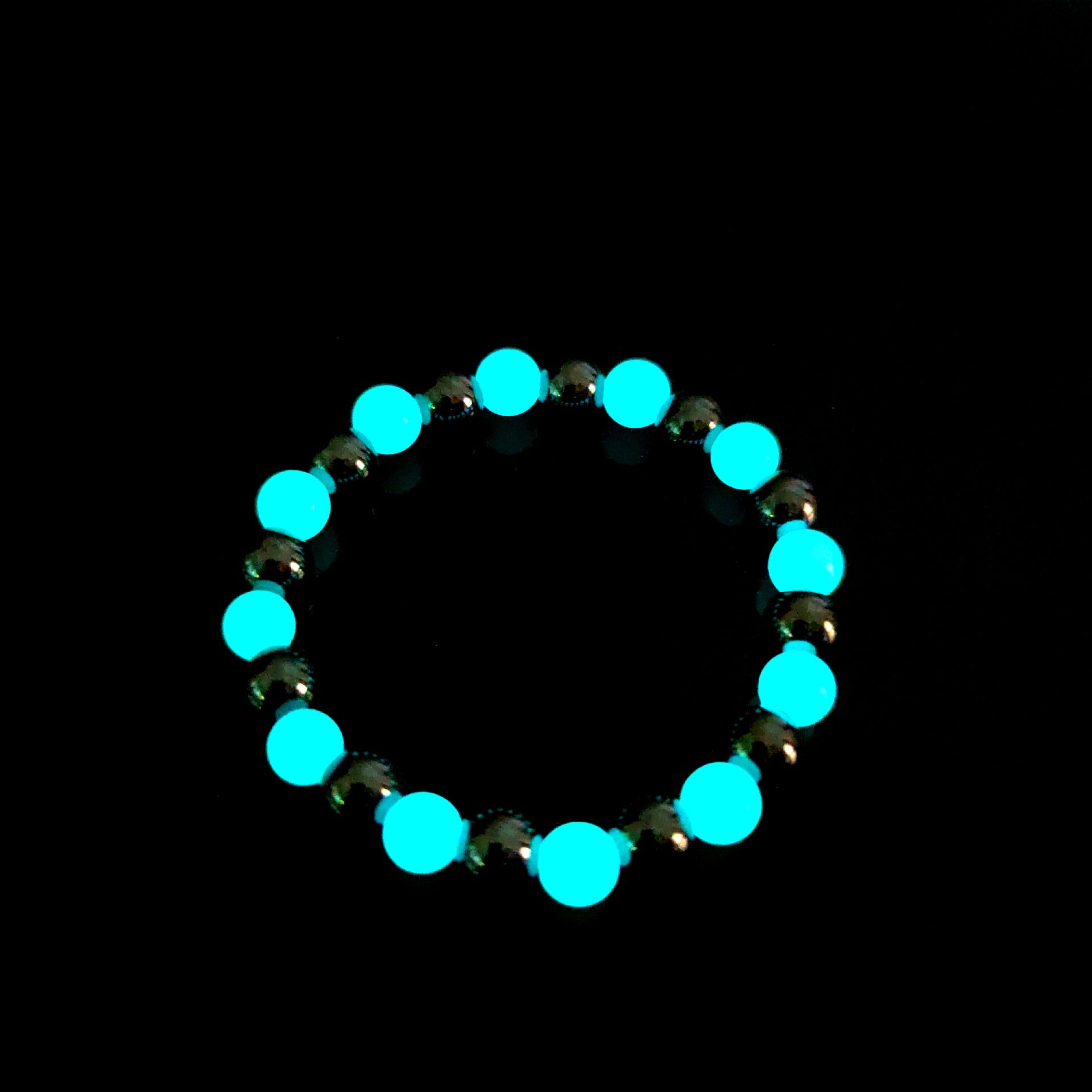 Wholesale Luminous obsidian couple' s best friend fluorite bracelet