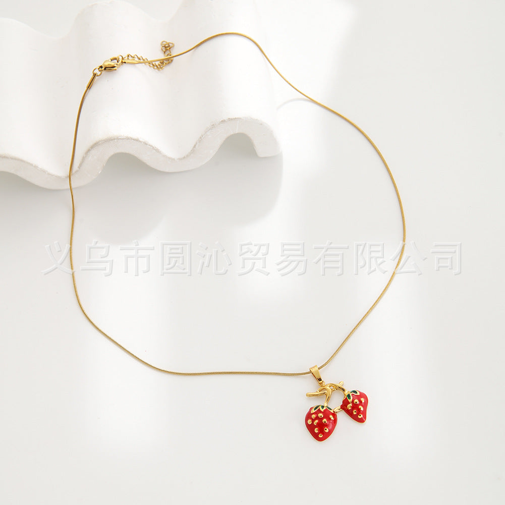 Wholesale Sweet Fruit Series Strawberry Cherry Earrings